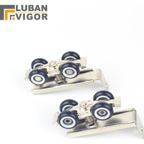 Hardware Slide Doors pulley, Sliding doors hanging rail wheel, small size, 1 sets/ ,for one door/ 30 * 30 hanging rail