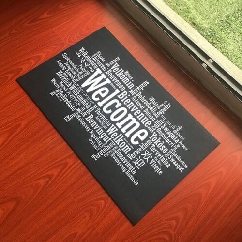 Welcome Doormat Entrance Mat Hallway Simple Black White Printed Anti-Slip Floor Mat Area Rugs Funny Custom Front Door Mat Carpet