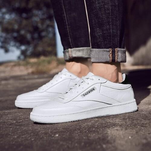 Casual Fashion Sneakers Black Casual Shoes Zapatos De Hombre White Male Shoe Man Leather Mens Causal Sapato