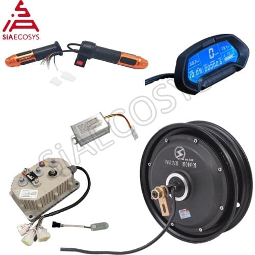 SiAECOSYS QSMOTOR 10x2.15inch 3000W 60V 80kph Hub Motor with QSKLS7230H controller and kits for Electric Scooter