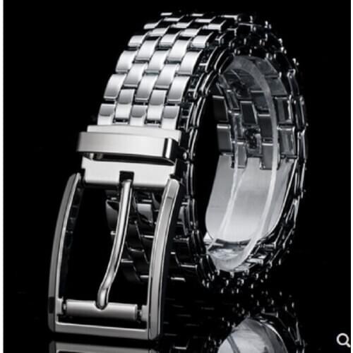 Mens Fitness Metal Long Stainless Steel Outdoor Self-Defense Belt3.2CM