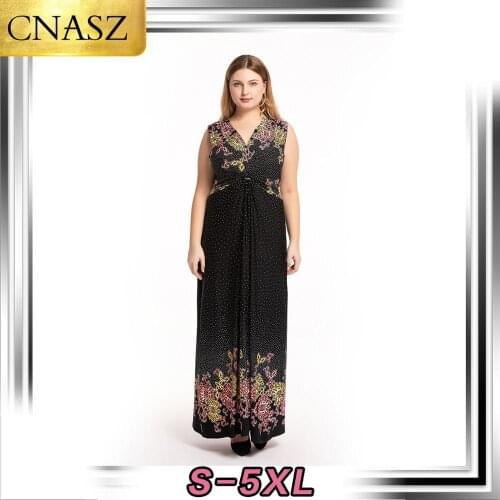 2020 Latest Summer Bohemian Beach Skirt Plus Size Sexy Dress Long Skirt Fashion Plus Size Womens Slim Print Elegant Dress