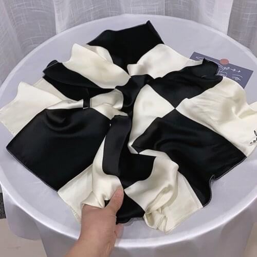 New 2020 Silk Hair Scarf Women Foulard Neck Wrap Square Kerchief Soft Bandana Lady Head Brand 70*70cm Scarves Hijab Pashmina