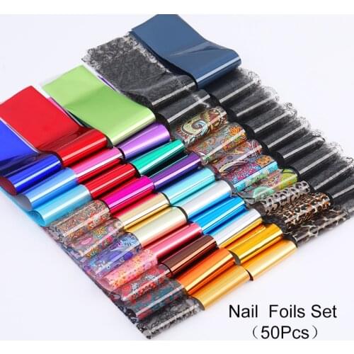 1set Nail Holographics Transfer Foil Gold Slider Shimmer Sticker For Wrap Adhesive Manicures DIY Decoration Set Nail Paper