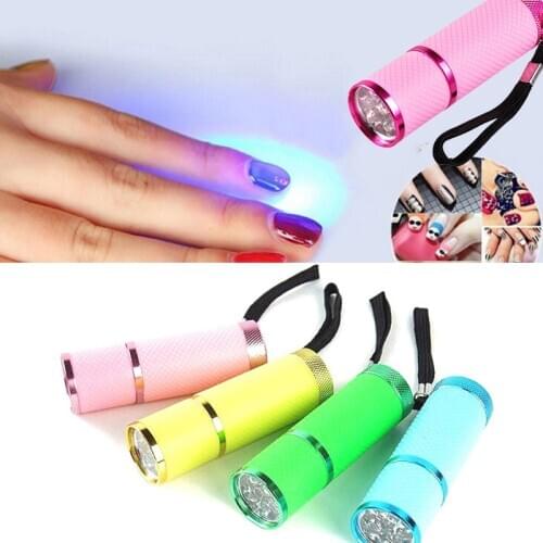 Portable Led Lamp Nail Light For UV Light Nail Polish Dryer Mini Flashlight Torch For Nail Art Manicure Tools 4 Colors To Chose
