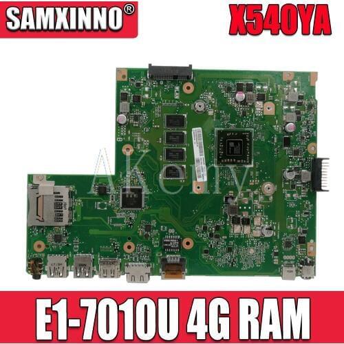 SAMXINNO For Asus GM X540YA Laotop Mainboard X540Y X540YA D540Y R540Y Motherboard W/ E1-7010U CPU 4G RAM