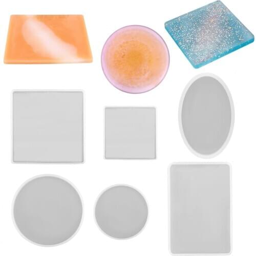 DIY Epoxy Silicone Round Square Resin Casting Mold Coaster Craft Home Decoration