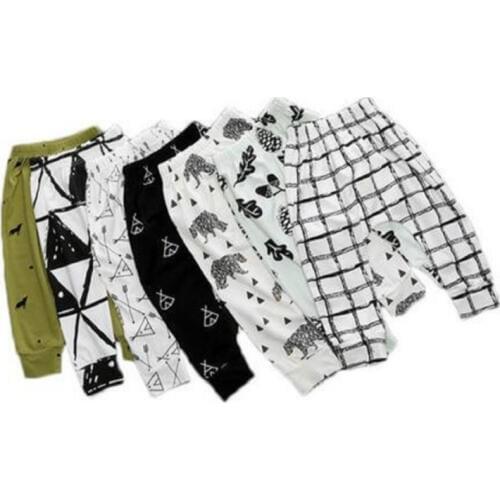 2019 Baby Boys Girls Pants Fashion Lattice PP Pants Cotton Cartoon Baby Girls Harem Pants Kids Baby Casual Leggings Base Trouser