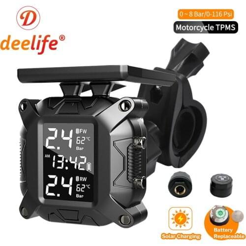 Deelife Motorcycle TPMS Moto Tire Pressure Monitoring System for Motorbike Motor Bike Scooter TMPS Tyre Sensor