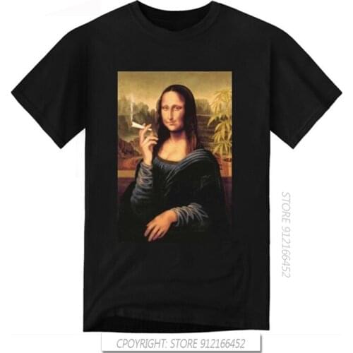 Discount 100 % 100% Cotton Best Mona Lisa 420 Smoking Joint Graphic T Shirt Funny Gift