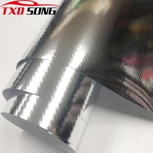 10/20/30/40/50/60CM X 152CM/LOT Chrome Silver 3D Carbon Fiber Car Wrapping Film Chrome 3D carbon Film Chrome carbon car sticker