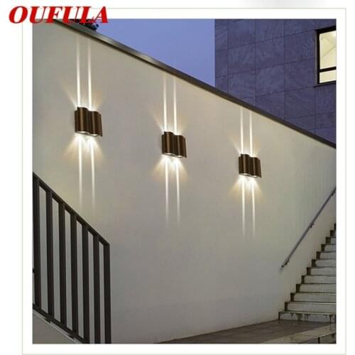 OUFULA Outdoor Sconce Light Aluminum LED Modern Patio Wall Lamp Waterproof Creative Decorative For Porch Balcony Corridor