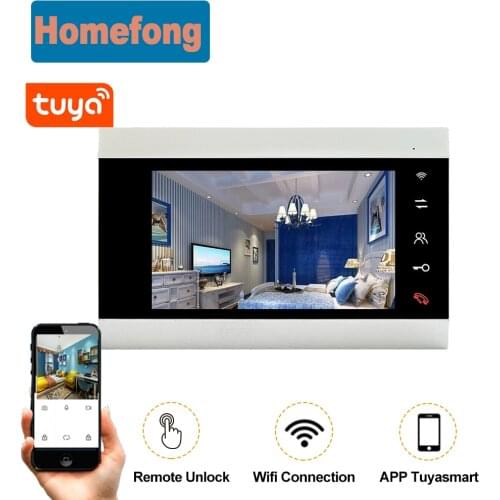 Homefong 7 Inch WiFi Video Indoor Monitor Video Door Phone Intercom Record Unlock Wireless