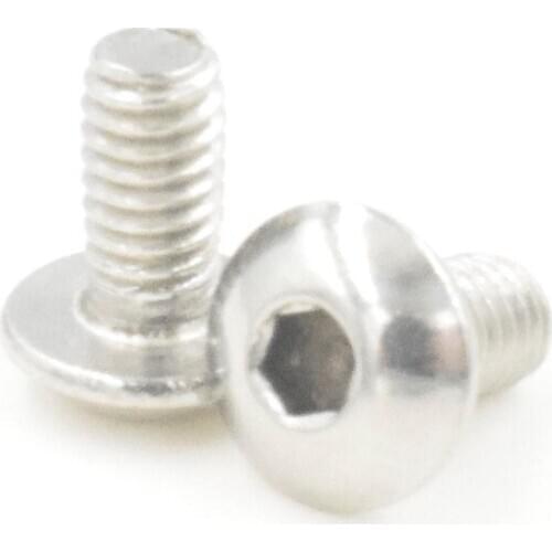 50Pcs M2 M2.5 M3 M4 304 Stainless Steel A2 Round Head Screws Mushroom Hexagon Socket Button Head Screw