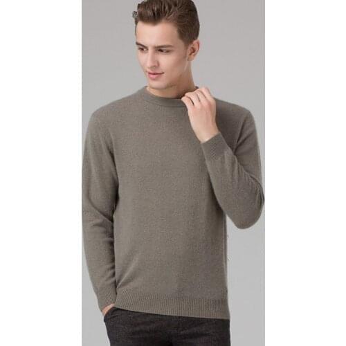 Winter Men Jumper 100% Cashmere and wool Knitted Sweater O-neck Long Sleeve Pullovers Male 2020 New Sweaters Big size clothes