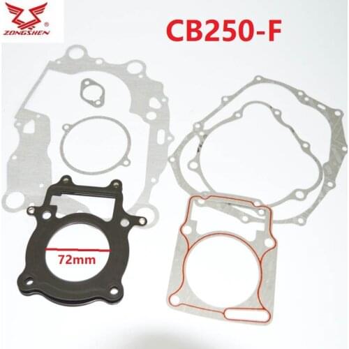 Zongshen 250cc CB250F CB250-F KAYO T4 Z1 NX6 motorcycle engine gasket cylinder 72mm head gasket accessories free shipping