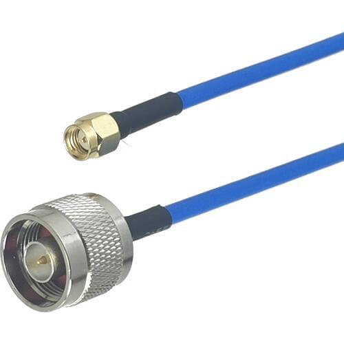 1Pcs RG402 0.141" N Male Plug to RP-SMA Male Jack Connector RF Coaxial Jumper Pigtail Bule Semi Flexible Cable 6inch~10M