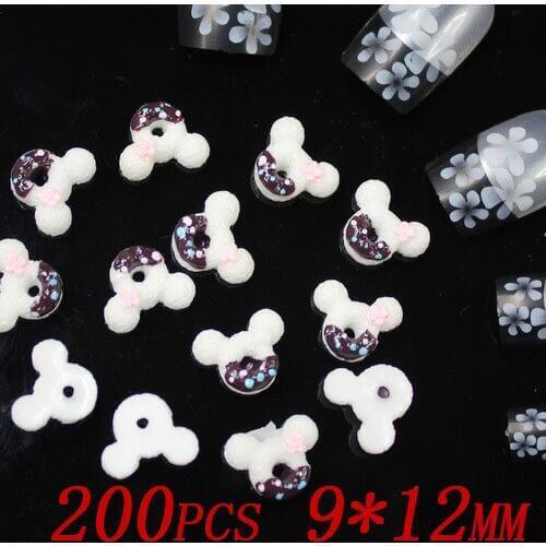 200pcs 12x9mm lovely Mickey head nail jewelry fashion Manicure cartoon nail sticker