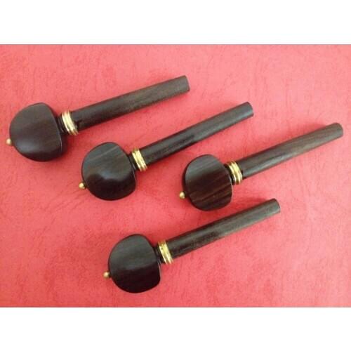 24pcs high quality 4/4 Violin Pegs ebony Violin Tuning Pegs inlaid copper violin parts