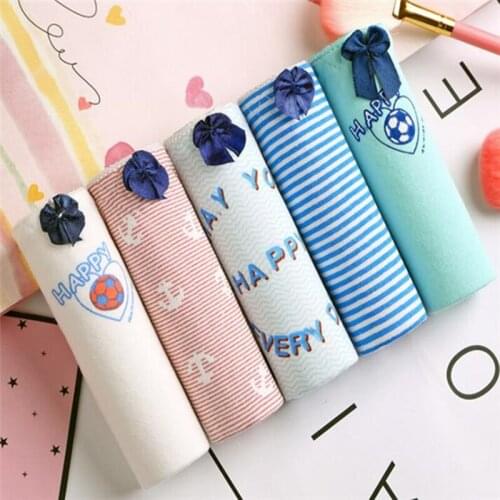 4PCS/Lot Children Cotton Underwear Young Girls Briefs Solid Low Waist Short Briefs Comfortable Ladies Panties TWY-821-5-5p