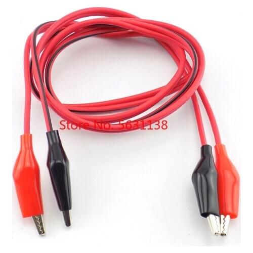 5pcs 1M Alligator Clips electric DIY Test Leads Double-ended Crocodile Test Clips red black Electrical Roach Jumper Wire