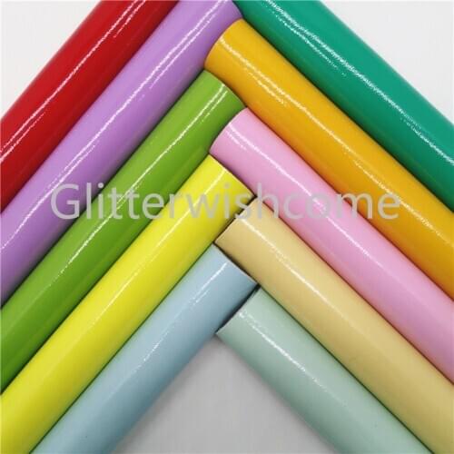 Glitterwishcome 21X29CM A4 Size Vinyl For Bows Patent Faux Leather Fabric Faux Leather Sheets for Bows, GM738A