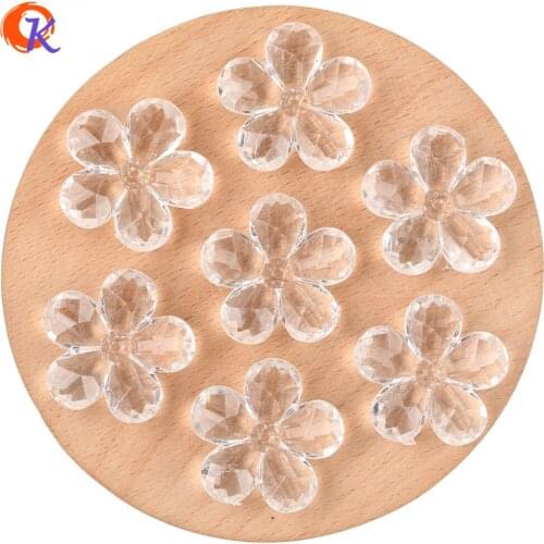 Cordial Design 27x27mm 180Pcs Acrylic Beads/Jewelry Accessories/Hand Made/Clear Beads/Flower Shape/DIY Making/Earring Findings