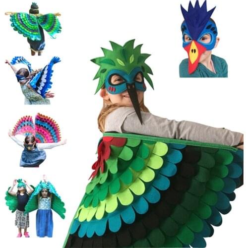 Halloween Costume for Kids Owl Bird Wing with Mask Haloween Costume Boy Girls Fancy Animal Outfit Night Toddler Christmas Theme