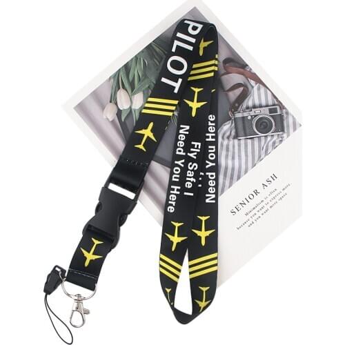 DMLSKY Fly Safe I Need You Here pilot Lanyard Phone Rope Keychains Phone Lanyard for Keys ID Card Cartoon Lanyards M4700