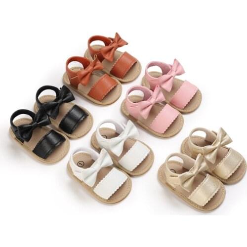 Baby Summer Shoes Newborn Toddler Boy Girl Princess Anti-slip Sole Crib Shoe Bowknot Casual Sneaker For 0-18Months Baby