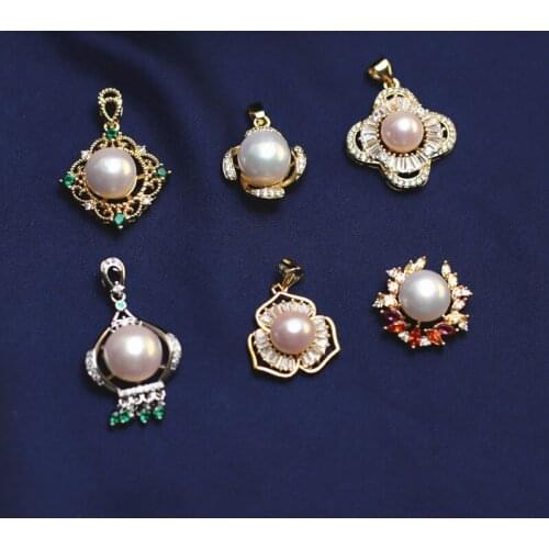 Hot sell high quality cheap women jewelry single genuine natual pearl gold plated shiny pendant girl bridal trendy gift