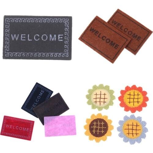 1/12 Scale Dollhouse Miniature Cute Welcome Flower Floor Mat Carpet Rug Doll House Accessories