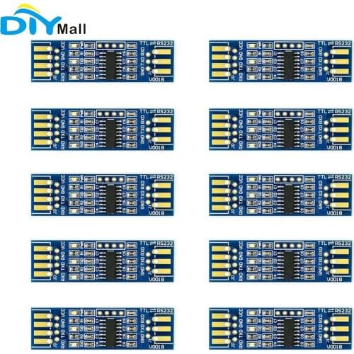 10pcs TTL to RS232 Module TTL RS232 Conversion Module Serial Level Conversion to SP232 for Arduino MCU ARM FPGA GPS Module