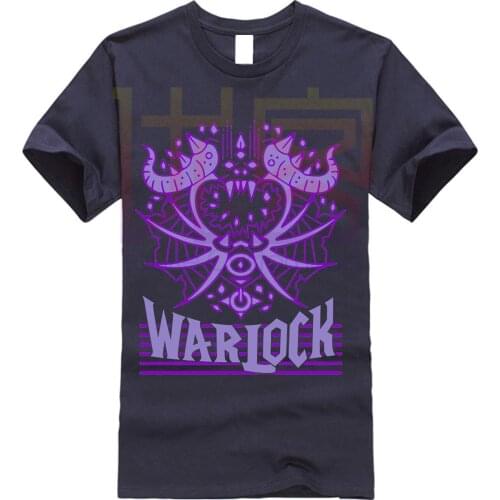 2019 hot men shirt WORLD OF WARCRAFT WARLOCK CLASS CREST SHIRTS Casual Short Sleeve Top Humor Tee Shirt 100% Cotton Tops Graphic