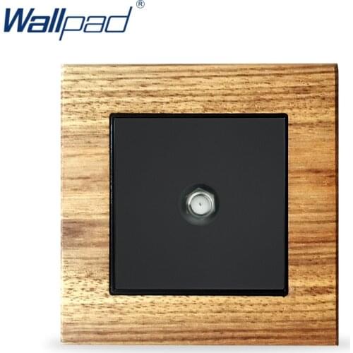 Satellite TV Socket Wallpad Luxury Wooden Panel Electric Wall Electrical Outlets For Home