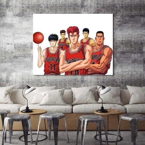 Wall Artwork Slam Dunk Poster Modular Japan Anime Characters Canvas Painting Hd Print Basketball Pictures Home Decor Living Room