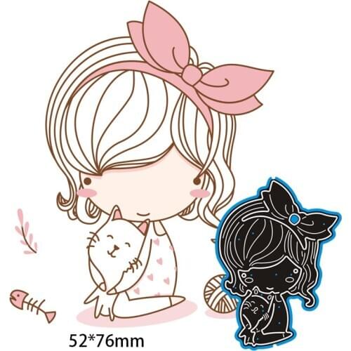52*76mm cute girl new Metal Cutting Dies Scrapbooking DIY Album Paper Card Craft Embossing stencil Dies