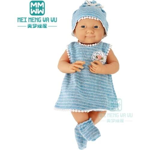 Clothes for doll fit 43 cm new born doll accessories baby onesies, hats, socks