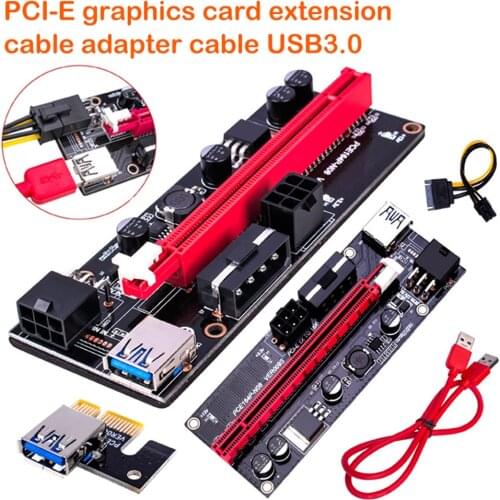PCI-E Riser 009S 16X Extender PCI-E Riser USB 3.0 Graphics Card Dedicated PCIE Extension Cable Adapter Card NK-Shopping