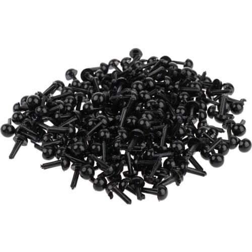 200-piece 3-6mm black safety eyes plastic eyes for DIY soft toy bear doll