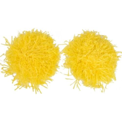 Pom Poms 1 Pair Professional Yellow Cheerleader Aerobics Pom Poms Pompoms for Dance Party School Sports Competition Equipment