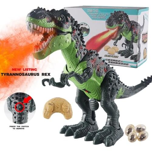 Remote Control Dinosaur Tyrannosaurus Animal Sounds Dinobot Electric Walking Animals Toy Music Light Spray Toys Christmas Gift