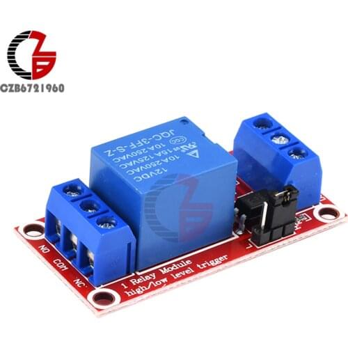 DC 12V 1 CH Relay Module Shield with Optocoupler Power Indicator High and Low Level Trigger Power Supply Board for Arduino