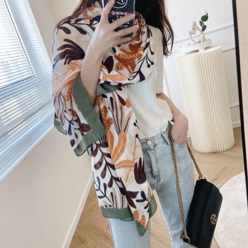 Spring Summer Lightweight Cotton Viscose Shawls Long Geometric Style Beach Scarf Swimwear Wrap Fashion Plaid Scarves For Women