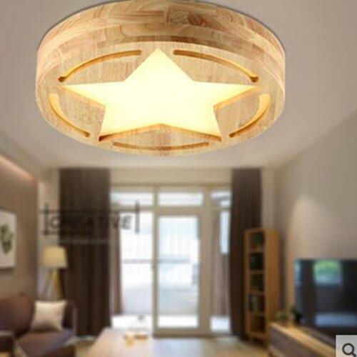 Nordic children Ceiling Lights wooden bedroom lamp originality personality round star ceiling lamp simple Japanese log LU721187