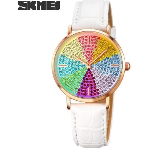 SKMEI Womens Watch Luxury Leather Band Analog Quartz WristWatch For Girls Ladies Watch Women Dress Reloj Mujer 1811 relogio