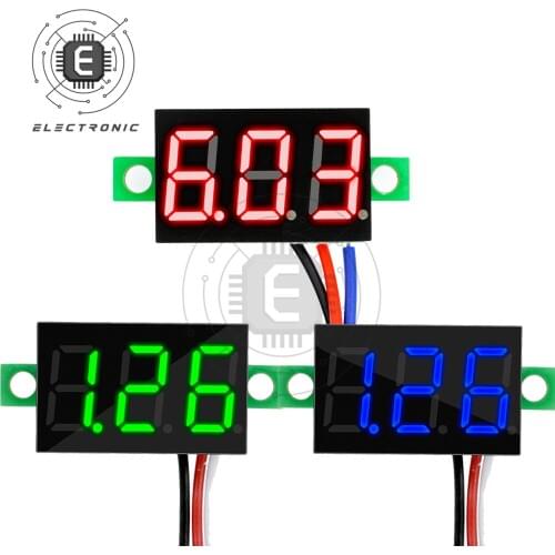 LCD Digital Display 0.36 Inch 3-wire Voltmeter 0.00V-30.0V 5.00V-30.0V Voltage Measurement Tool Tester