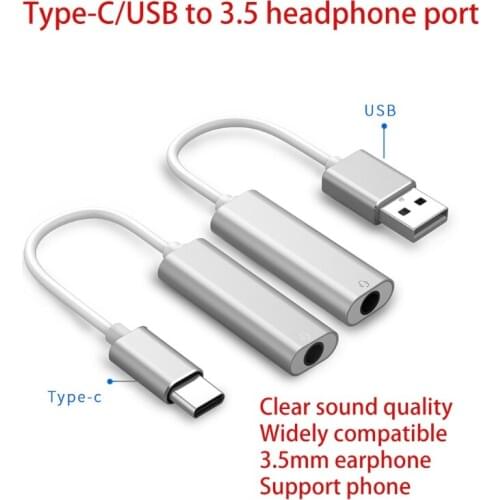 USB type-C To 3.5 mm Stereo Jack Headset Audio Adapter Cable External Sound Card Jack M12 21 Dropshipping