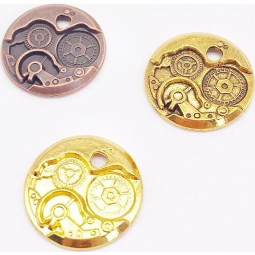 Vintage 10 pcs gear charms Clock gear Pendants fit DIY handmade necklace earring bracelet charms Jewelry Making