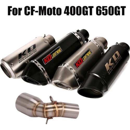 For CF-Moto 400GT 650GT Exhaust Pipe Muffler Silencer Baffle Slip On Escape Connecting Link Tube Middle Mid Pipe Motorcycle